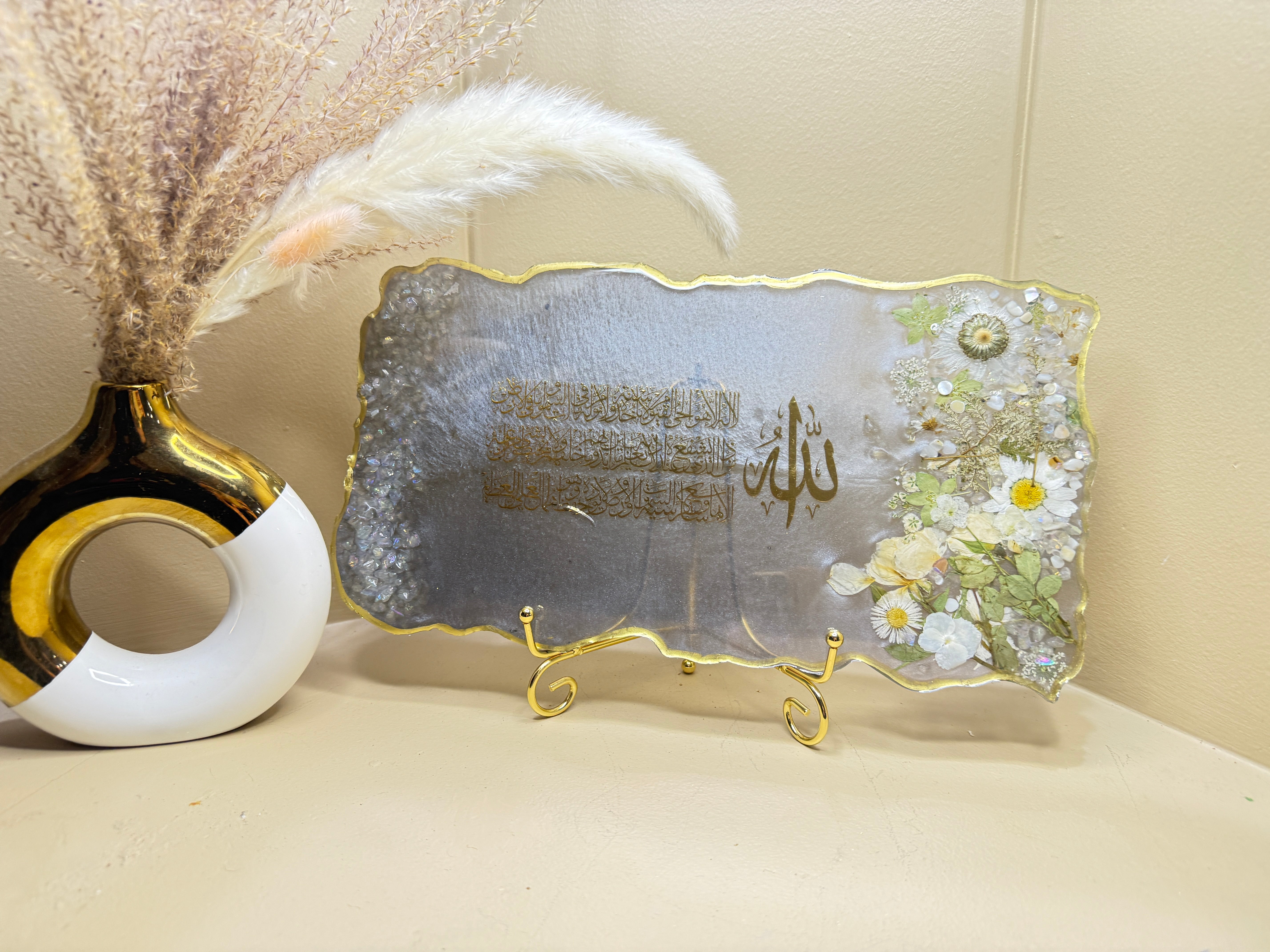 12-Inch Rectangular Resin Plaque – Elegant Gift Décor