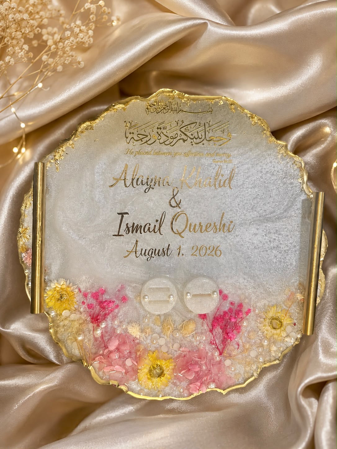 Personalized Islamic Wedding Resin Plaque – Nikah Keepsake