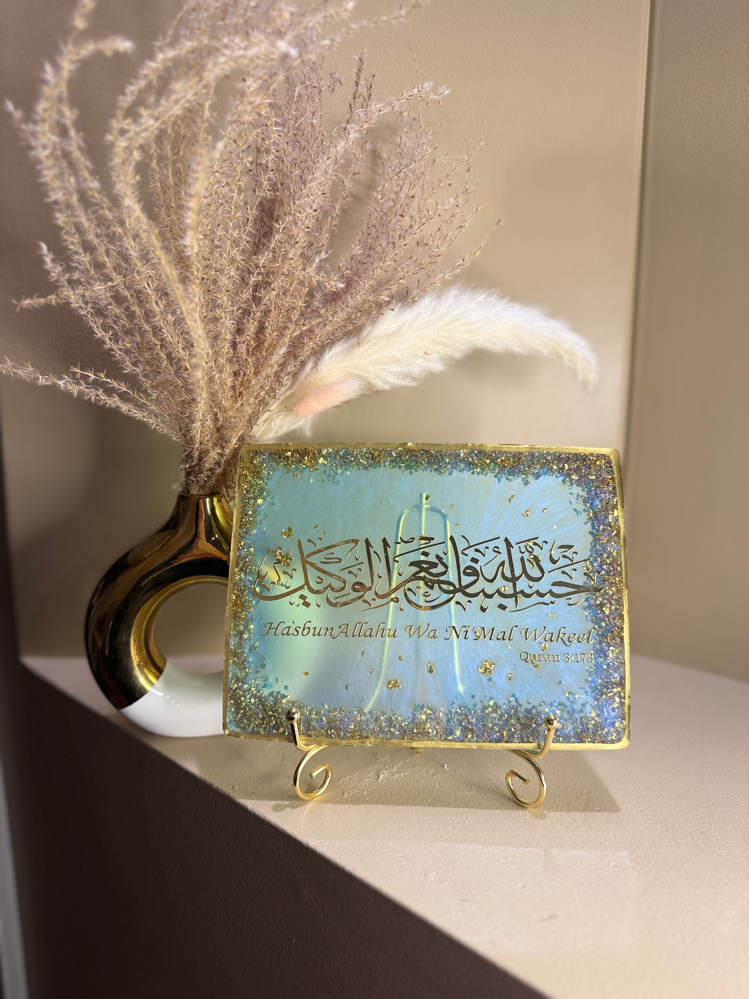 8-Inch Rectangular Resin Plaque - Handcrafted Décor