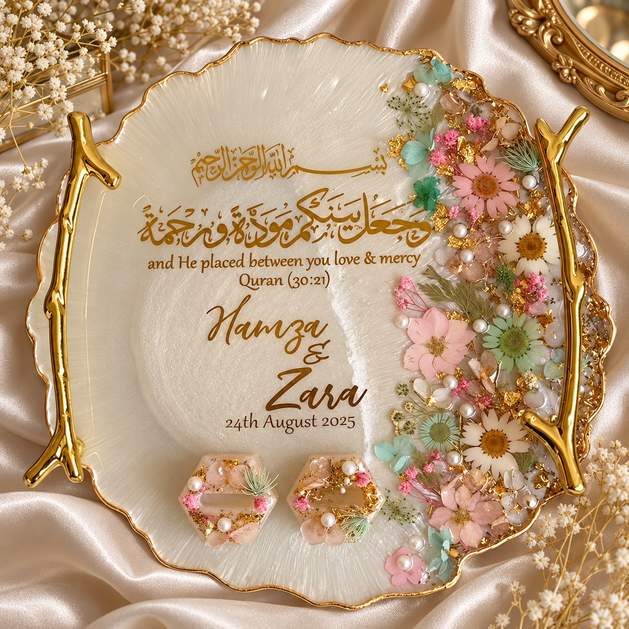 Personalized Islamic Wedding Resin Tray – Nikah Keepsake
