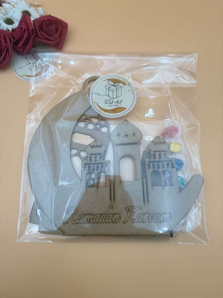Ramadan Moon & Lantern Kids Craft Set with Stand
