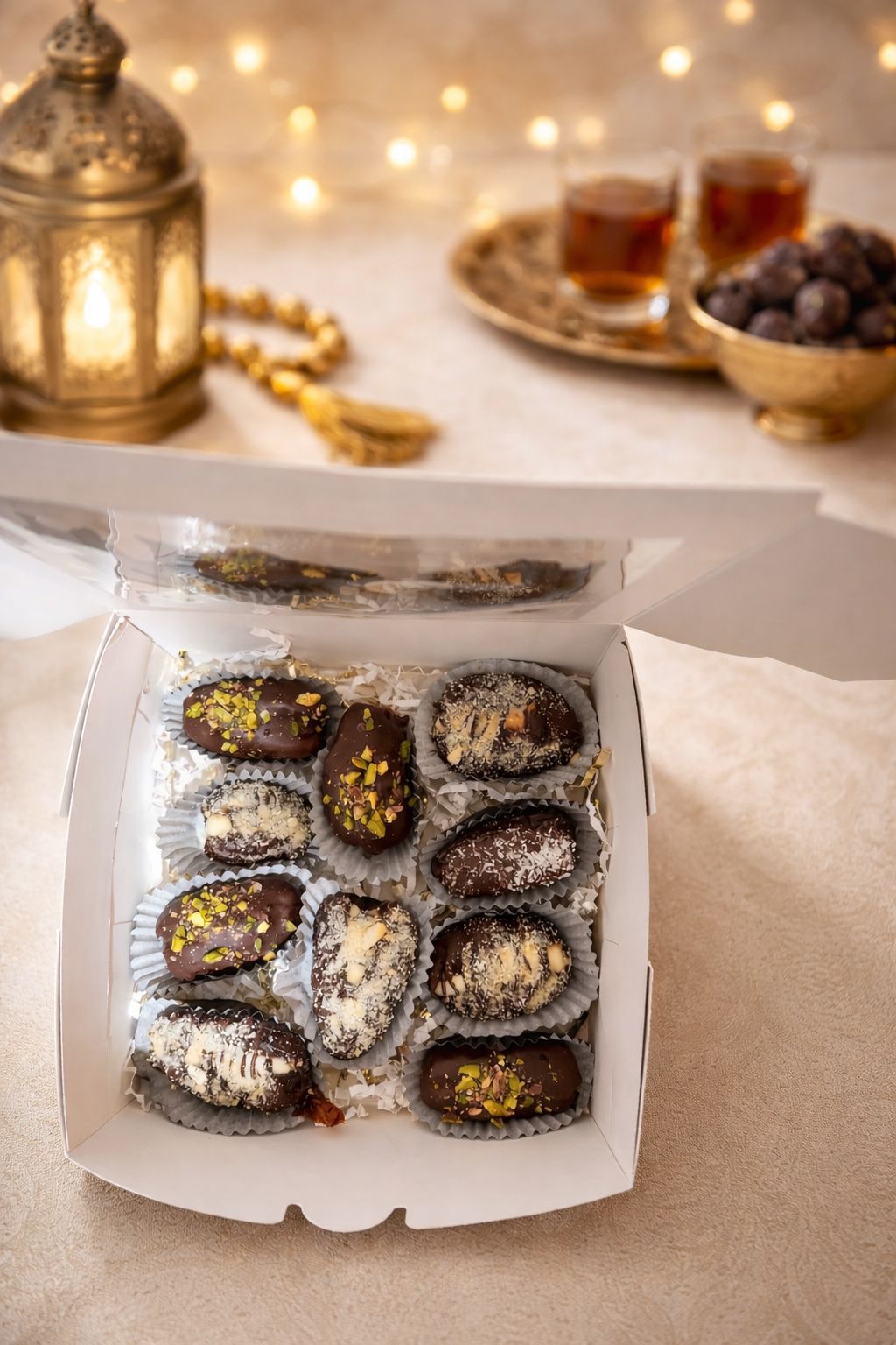 Royal Gourmet Stuffed Dates Box – 3 Flavor Dessert Collection