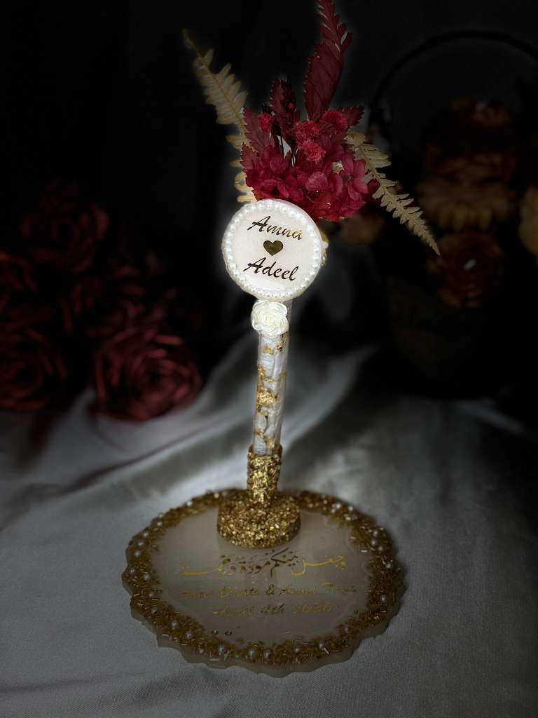 Nikkah Pen “Qabool Hai” Set with Personalized Coaster
