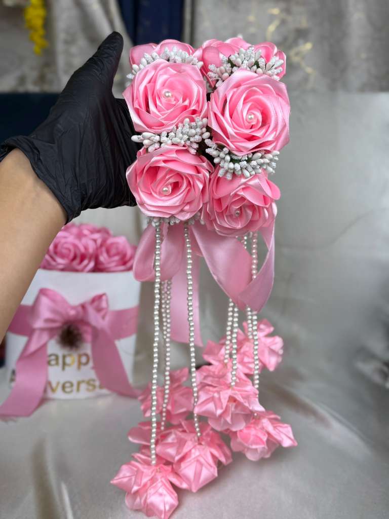 Ribbon Flower Gajras – Elegant Handmade Hair Accessories for Weddings & Festive Wear