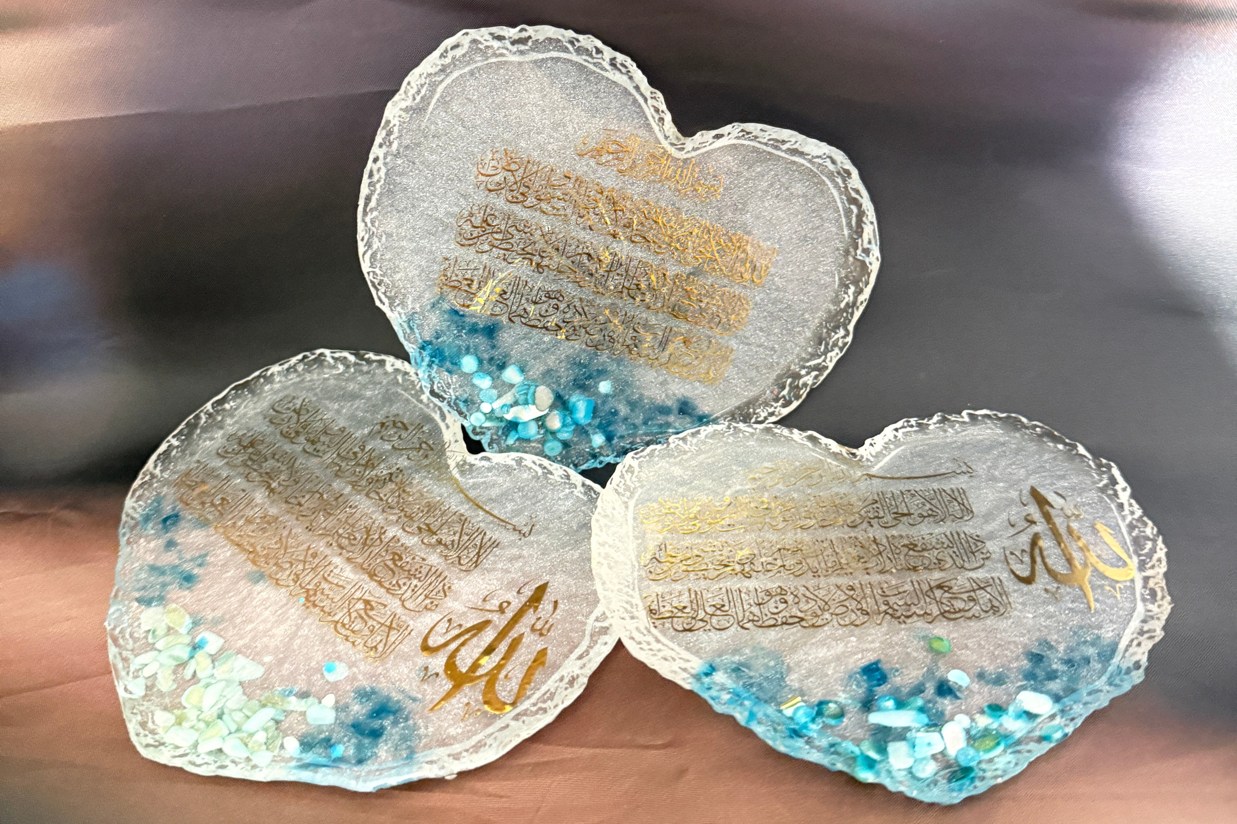 5-Inch Heart-Shaped Resin Plaque - Handcrafted Décor