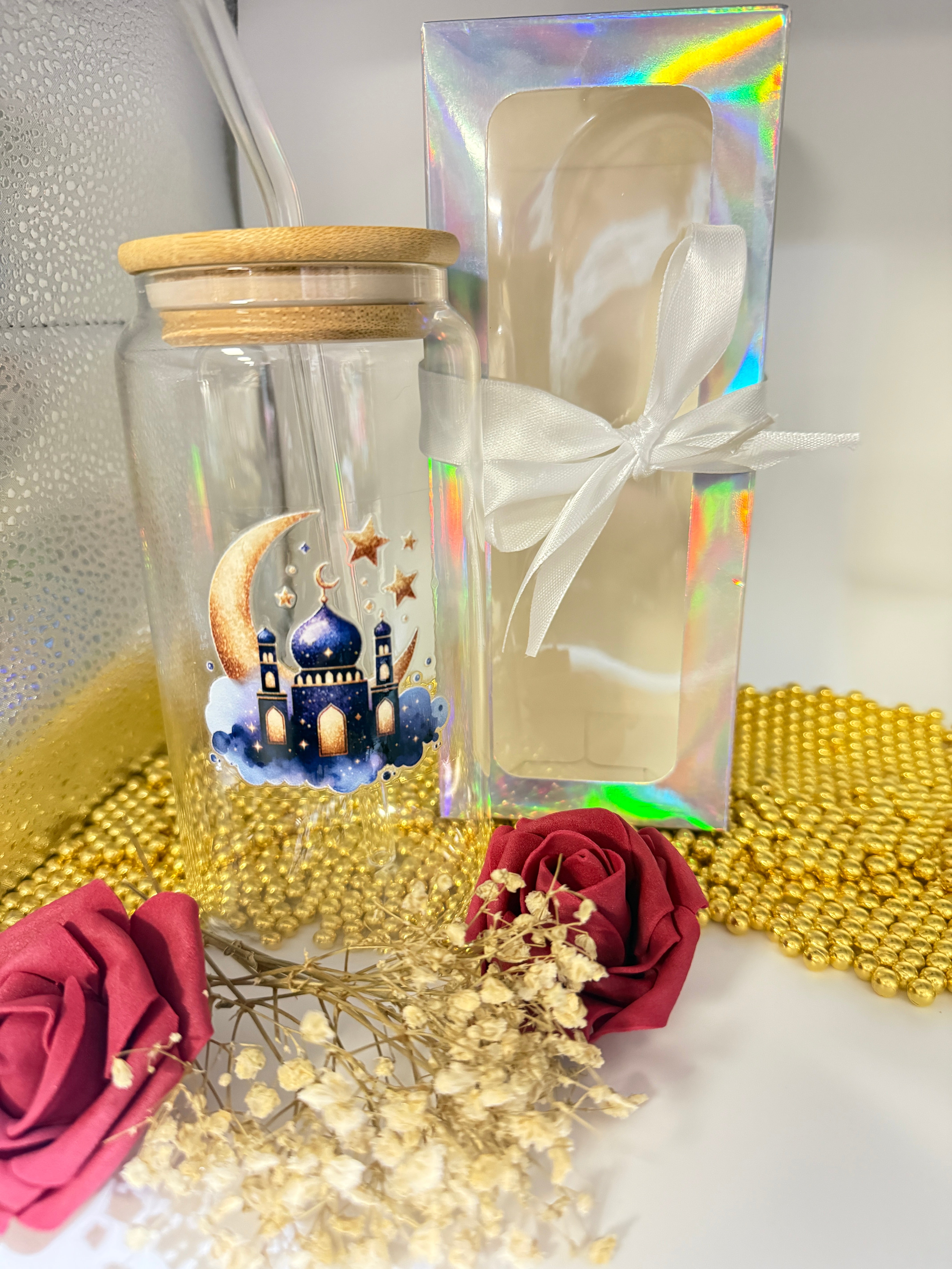 Ramadan Mubarak Drink Glass Can - Iftar & Sehri Gift