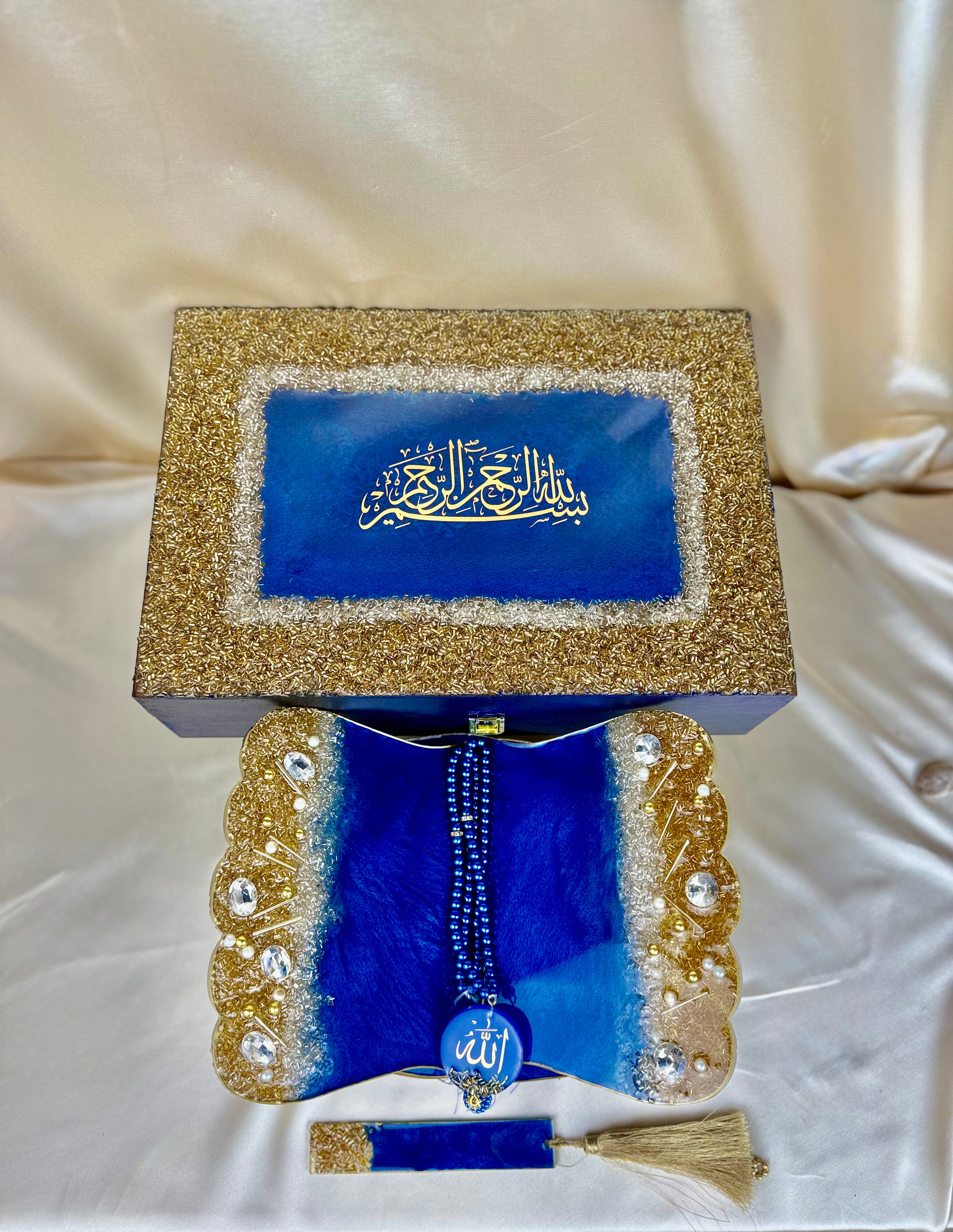 Resin Quran Stand with Bookmark Set + Tasbeeh  (11.7x8 riyal  + 7.7 bookmark )